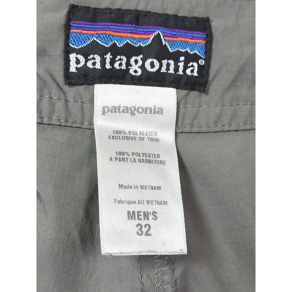 Patagonia Mens Board Shorts Grey Ripstop Surf Trunks 32 Outdoor Gorpcore Travel